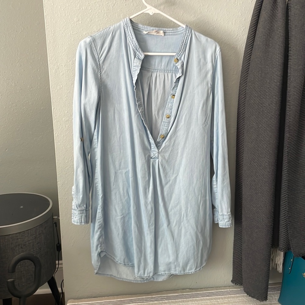 Long shirt dress oversized denim